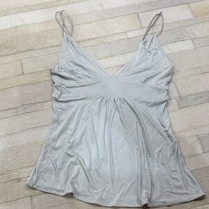 Theory Women’s Light Gray V-Neck Spaghetti Strap Tank Top